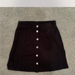 h&m divided Black Button-Front Women's Skirt